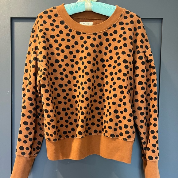 Madewell Pleat Sleeve Dot Sweatshirt - Picture 2 of 4